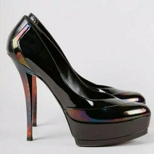 Gucci Black Iridescent Platform Heels